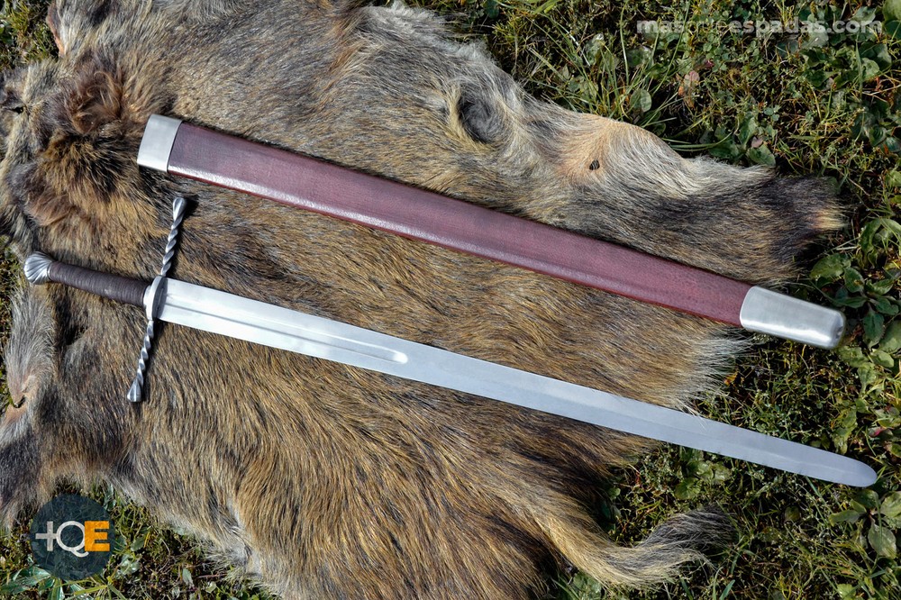 Bastard combat sword with sheath