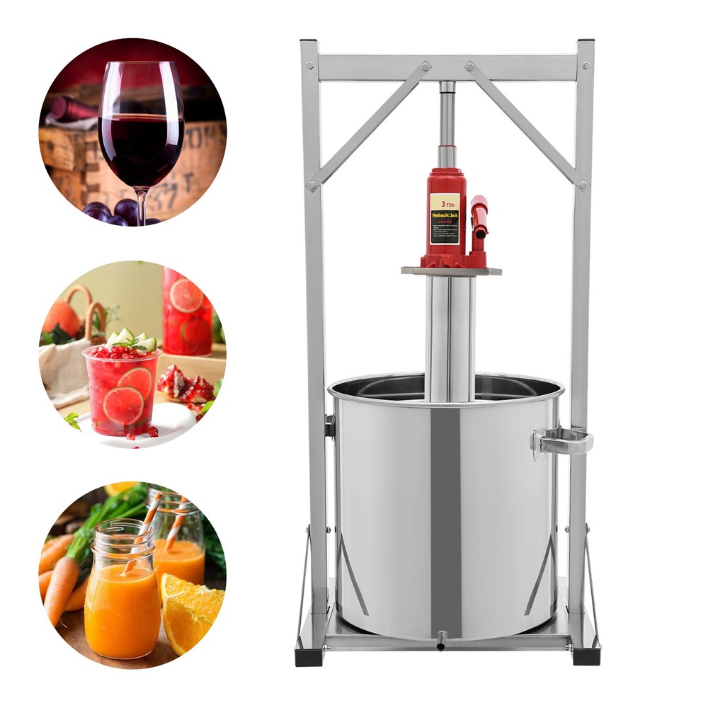9.5Gal Fruit Wine Press, Manual Stainless Steel Cider Press with Hydraulic Jack