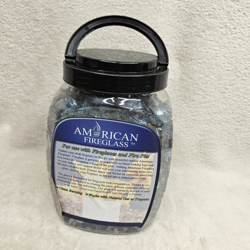 American Fire Glass 1/4" Pacific Blue Reflective Fireplace Fire Pit