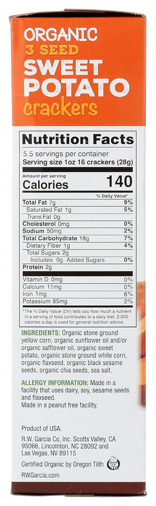 Organic Sweet Potato Crackers, 5.5 OZ