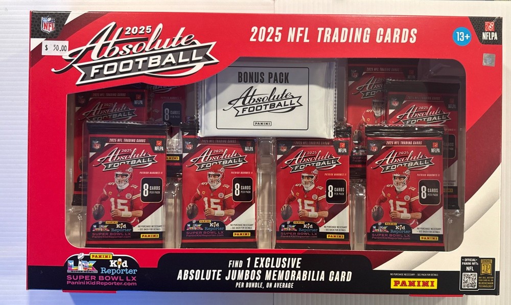 2025 Panini Absolute Football Trading Card Bundle Box