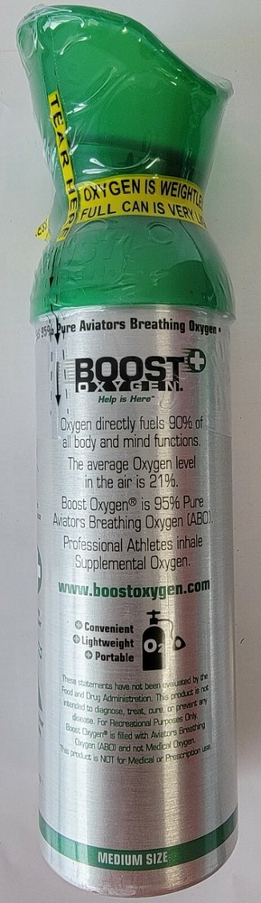 Boost Oxygen 95% Pure Oxygen Natural - Medium 5 Litrers (Pack of 3)