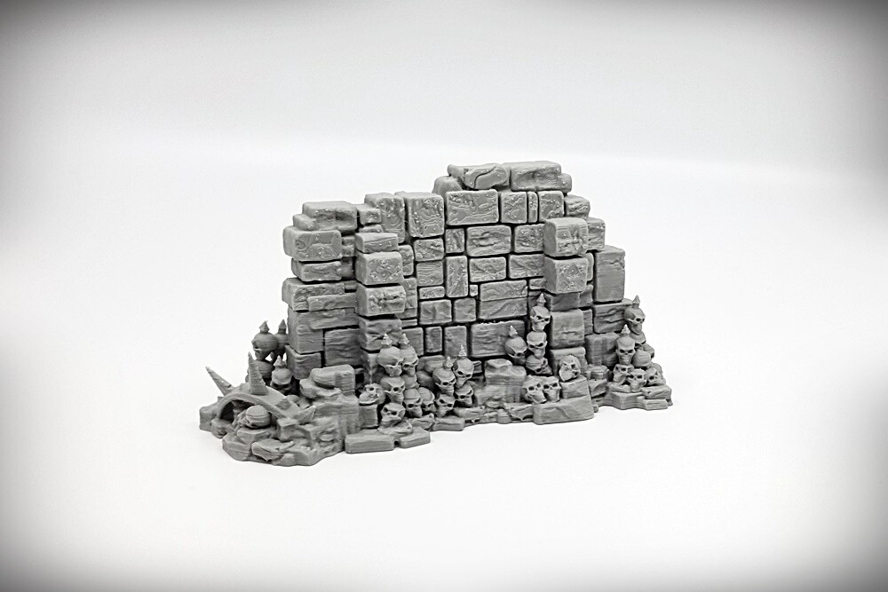 Ancient Ruins GRIMDARK - Basic Wall "B" - Tabletop Wargaming RPG terrain