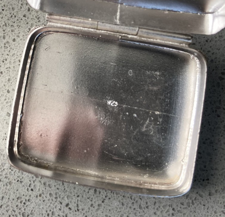 Vintage Engraved Sterling Silver Rectangle Pill Box