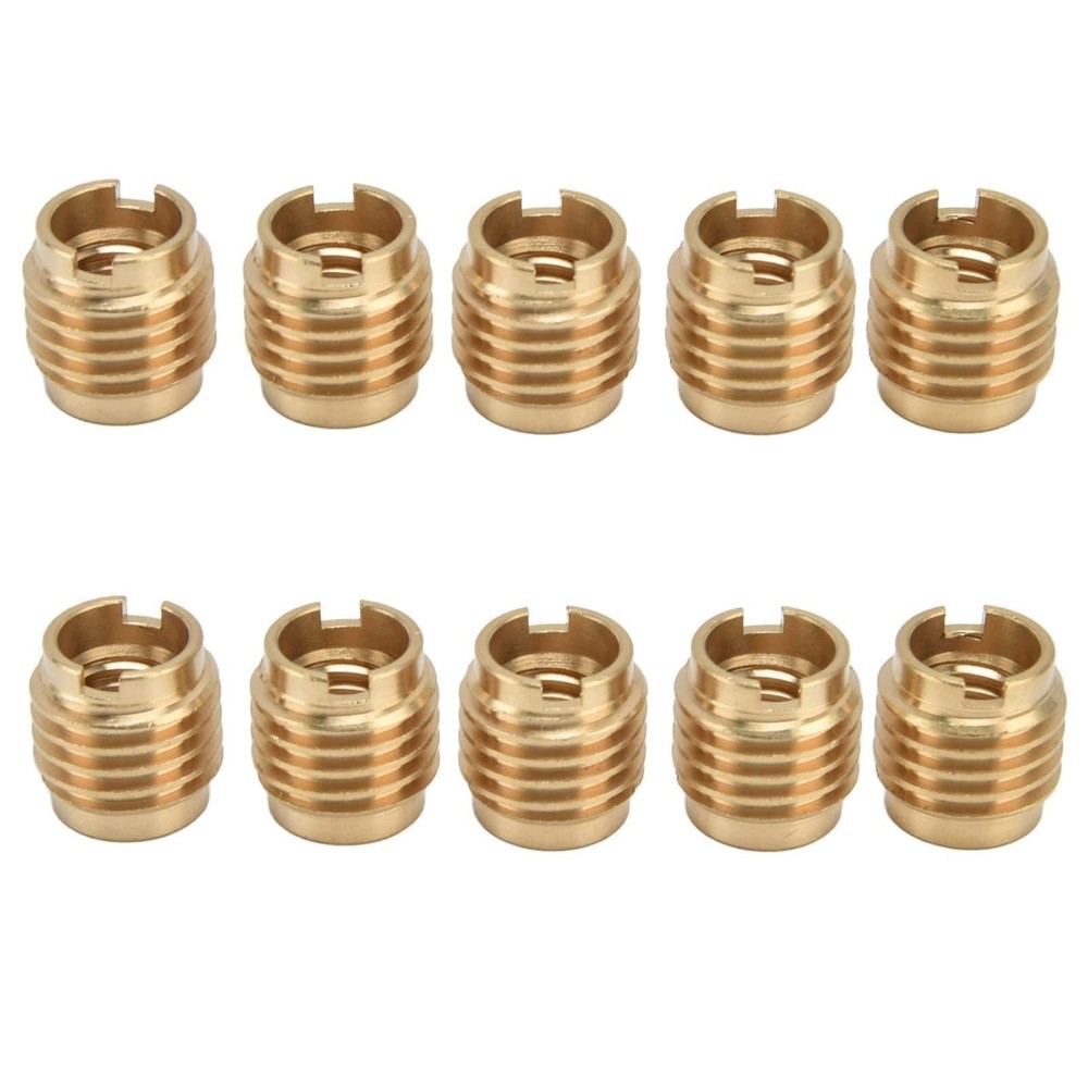 10 PCS Threaded Inserts, Brass Dual-Threaded Insert for Wooden Tap Handle Bee...