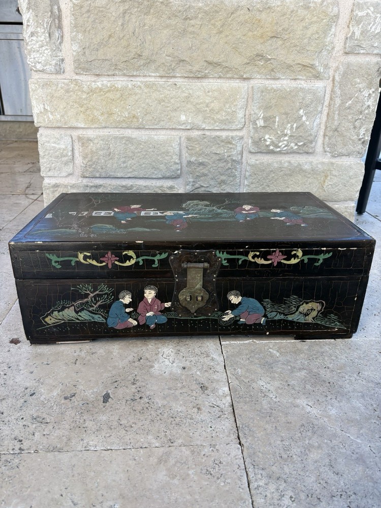 Asia. Chinese Painted Table Top Trunk