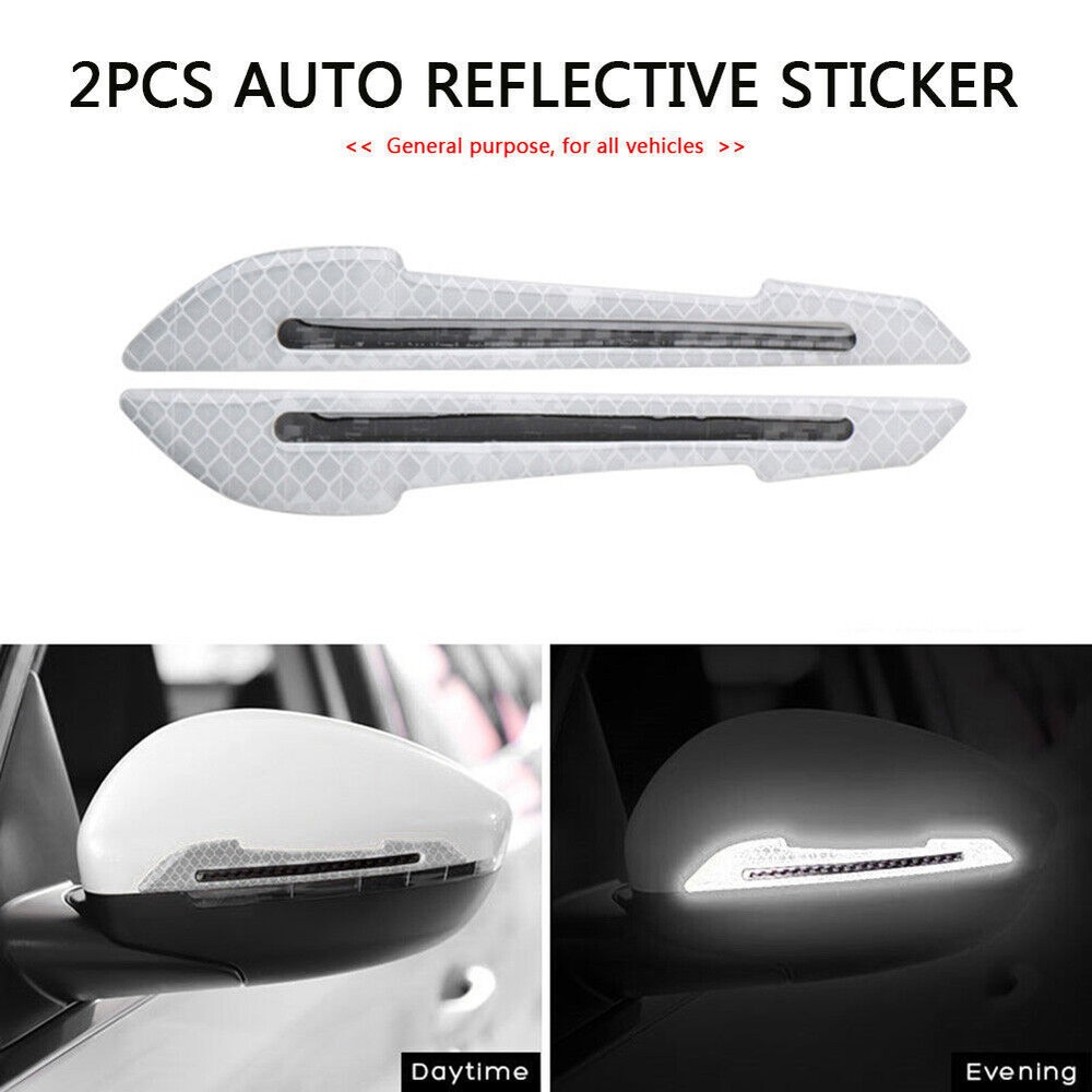 Car Side Mirror Reflective Warning Reflector Sticker Rearview Decorative Strip