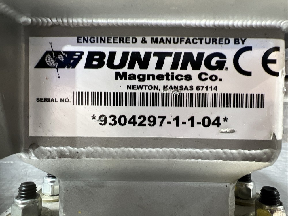 Bunting Magnetics Co. Material Hopper Bin. Used Surplus