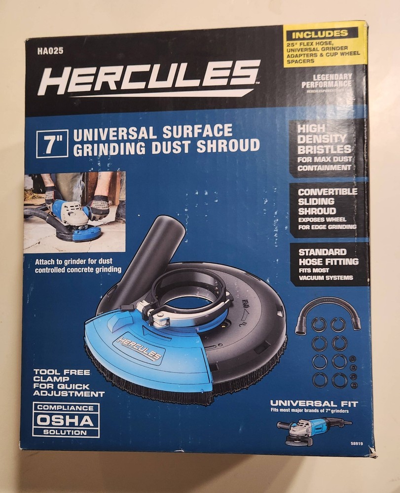 HERCULES 7 in. Concrete Surface Grinding Dust Shroud - (New)
