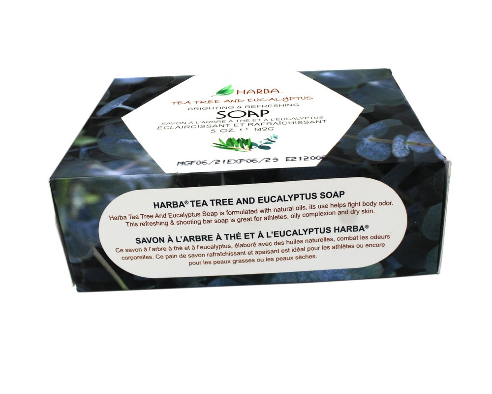 Harba Bath Soap, Brightening & Refreshing, Tee Tree & Eucalyptus, 5 OZ - 2 Pack