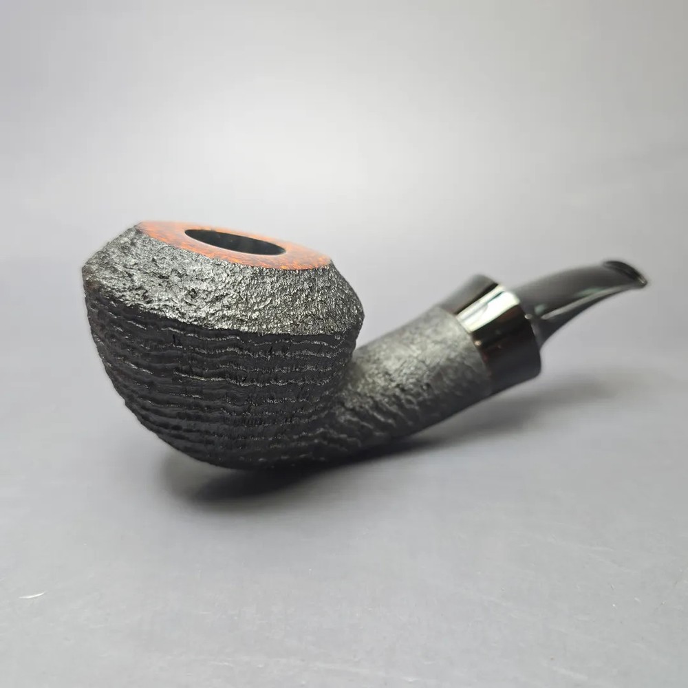 Yang Kun Partially Sandblasted Rhodesian Handmade Briar Pipe, New