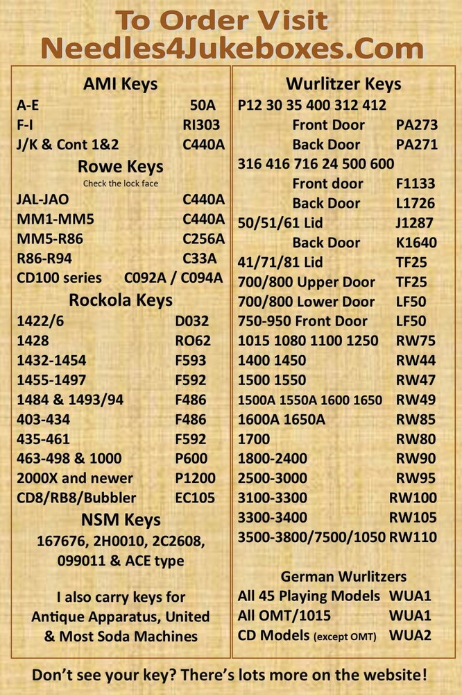 1 VMC Soda Vending Machine Key