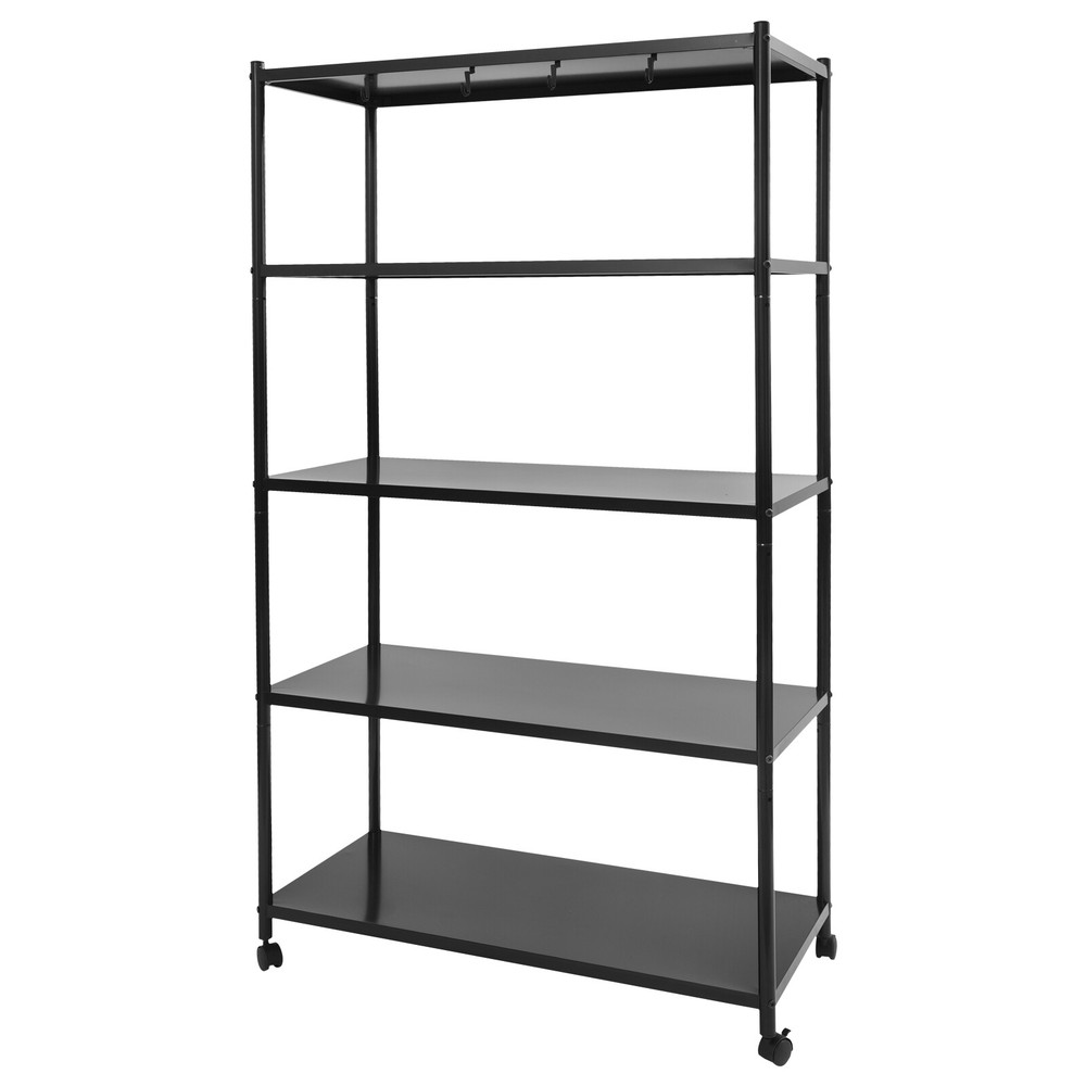 Adjustable Kitchen Storage Rack with Wheels, Storage Rack, 5 Tier Storage Rack