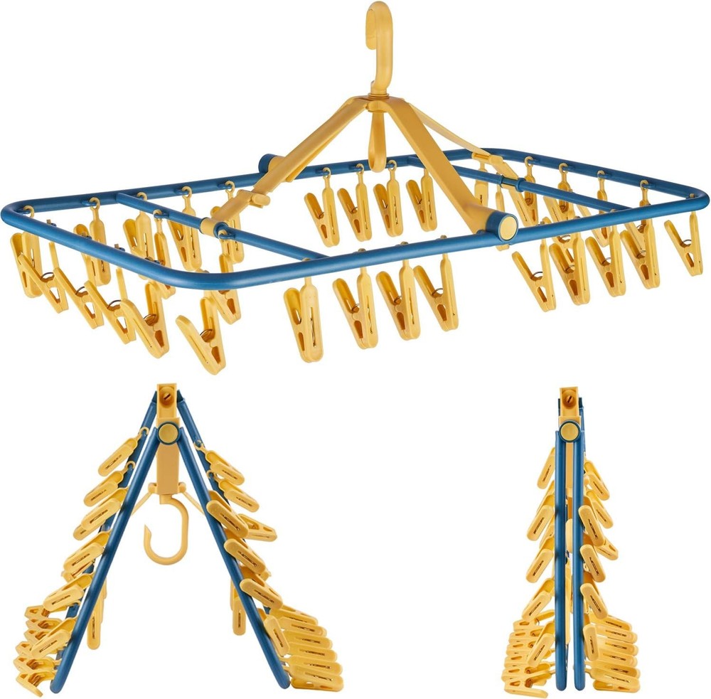 Drip Hanr Foldable Clip Hanrs Plastic Wth 32 Drying Clips