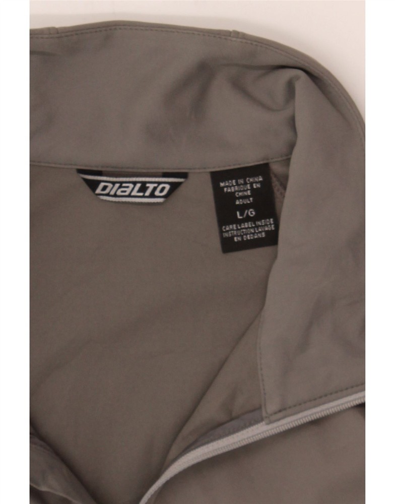 DIALTO Mens Zip Neck Pullover Tracksuit Top Large Grey Polyester DE37