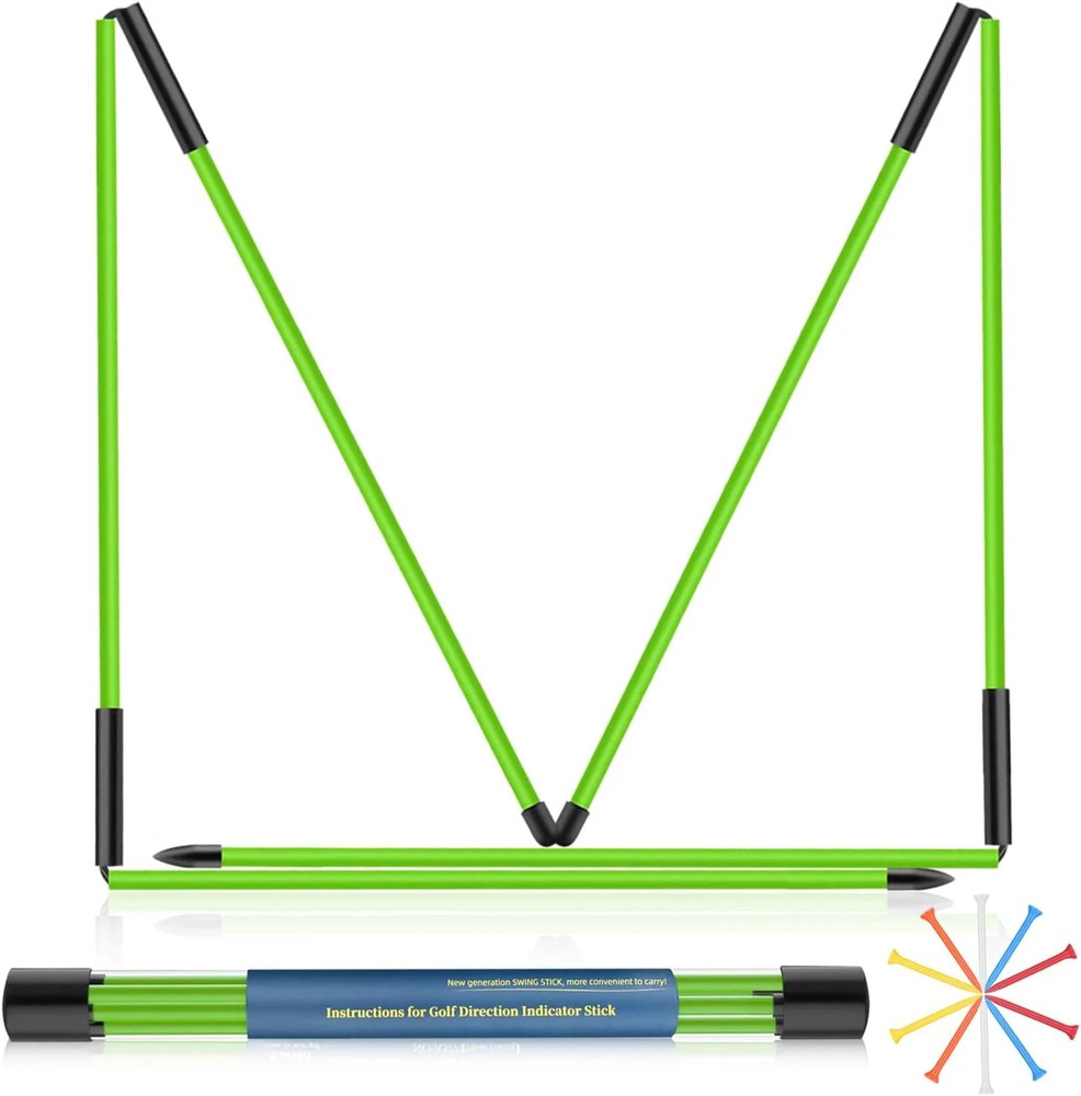 Golf Alignment Sticks 2 Pack, 48″Collapsible Practice Rods for Aiming/Putting, G