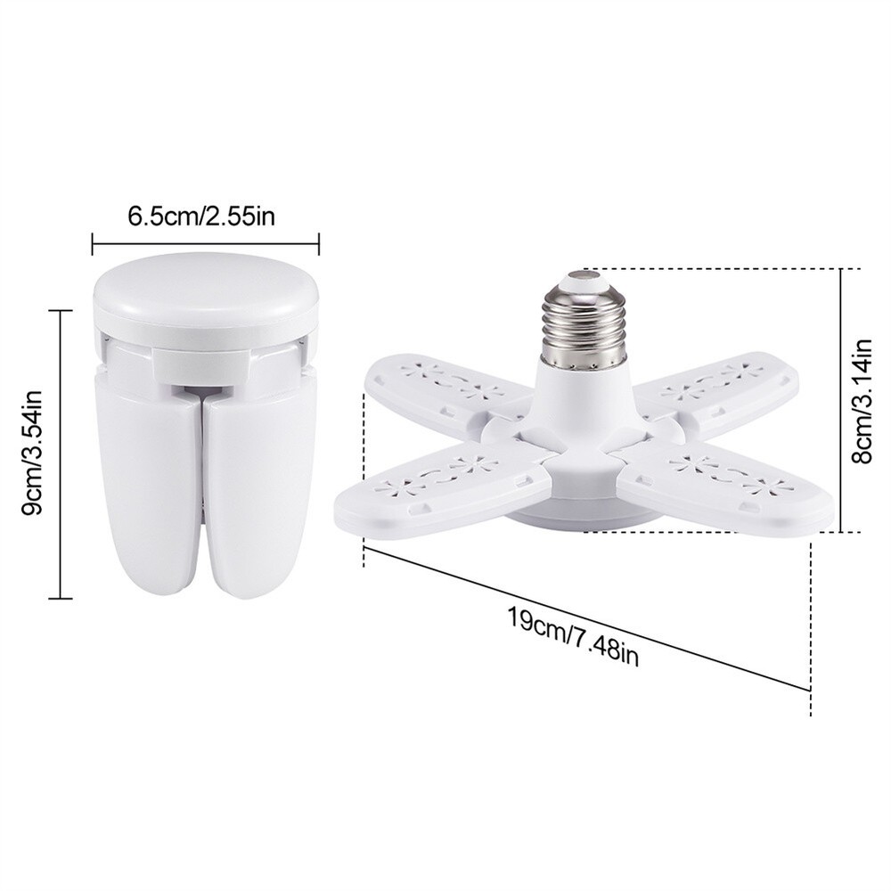 E27 LED Garage Light Bulb 28W Deformable Ceiling Fixture Lights Workshop Lamp