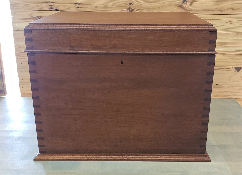 Custom Handcrafted Mahogany Wine Cellarette with Lock & Key