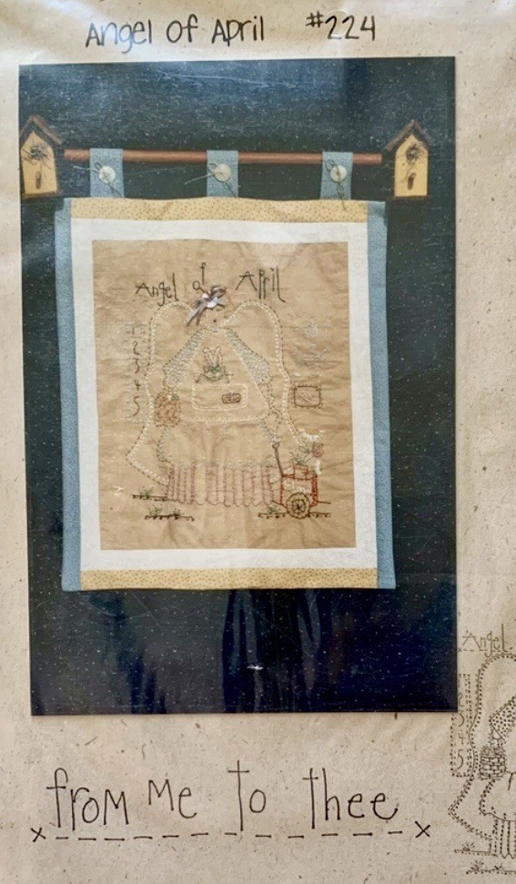 Primitive April Angel Embroidery Pattern by The Basket Case