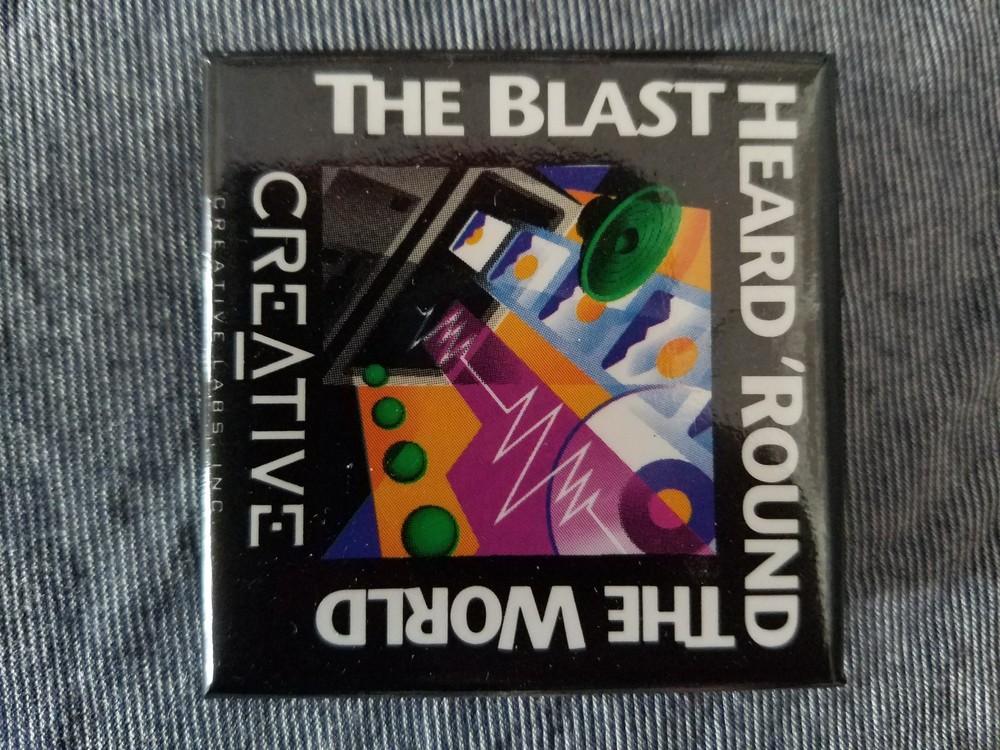 Vtg Creative Labs Computer Audio Advertising Button Pin