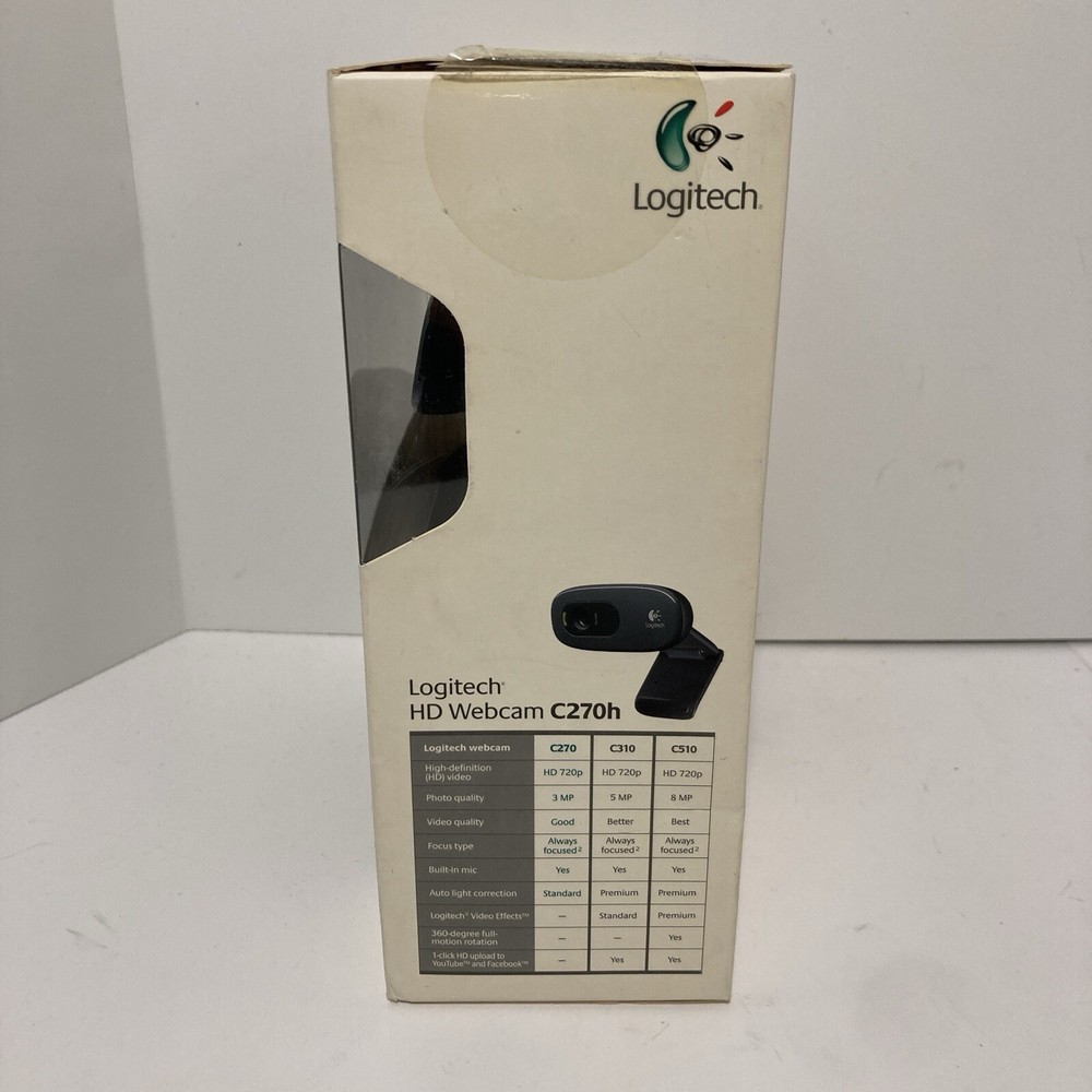 Logitech HD Webcam C270h Headset Built in Microphone Computer PC Video Camera