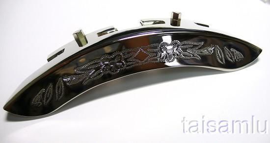 Engrave pattern Banjo Armrest, chrome color surface,1 piece