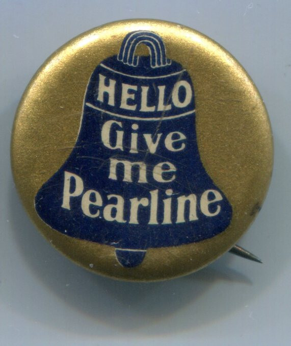 Hello Give Me Pearline Vintage Pinback Button