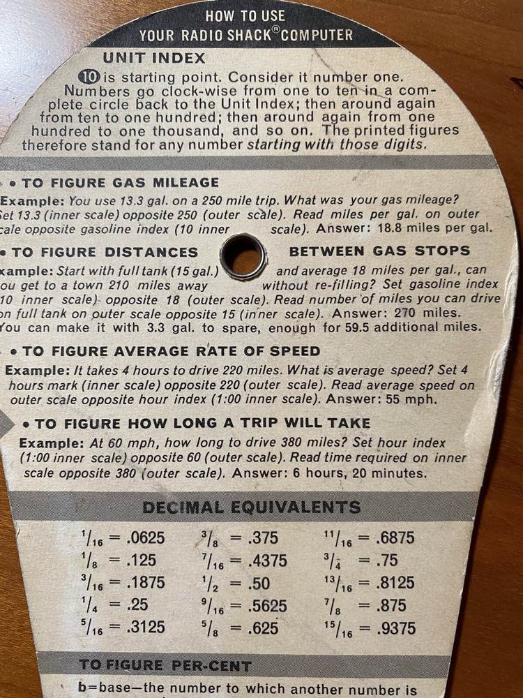 Radio Shack 8-Function Mathmile Computer 1968 Multi-Purpose Tool #68-1007 Tandy