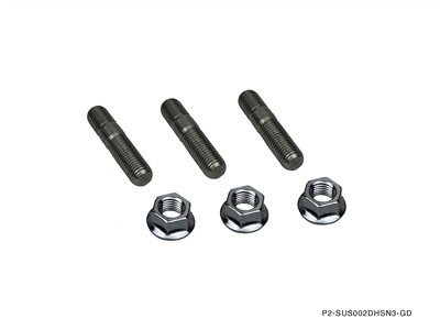 P2M for Stainless Exhaust Double Head Stud Nut Set M10X1.25 : 3Pcs Set