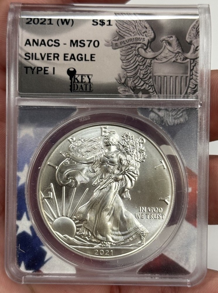 2021 w - Anacs MS70 - Silver Eagle Type 1 #8046