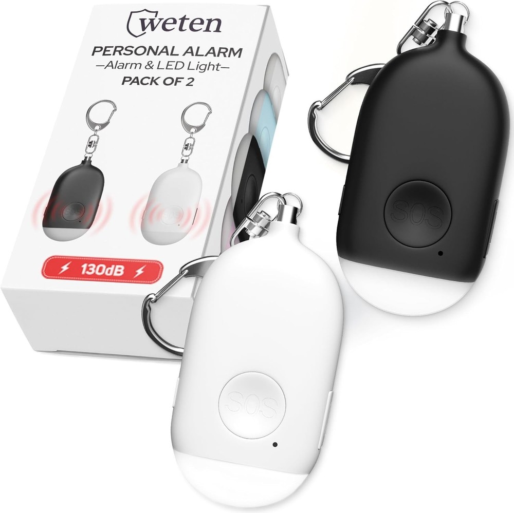 TSA-Approved Rechargeable Safety Alarm Keychain - With Panic Button & Light