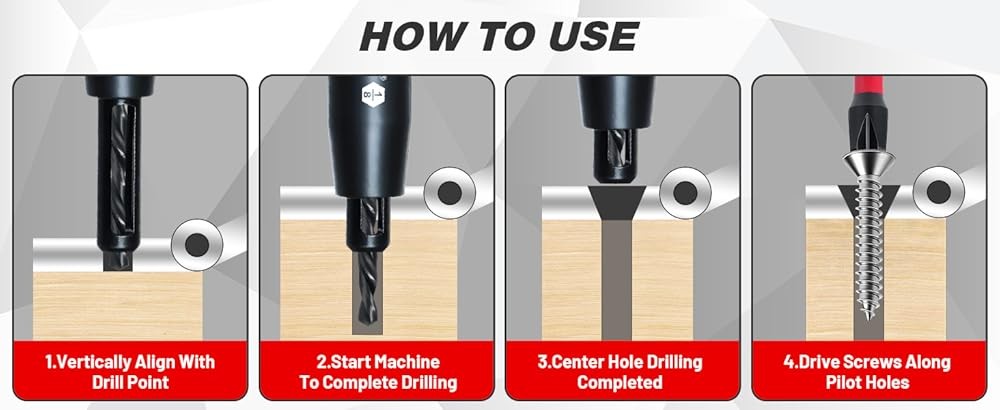 Self Centering Drill Bit Set, Center Drill Bit Set with Replacement