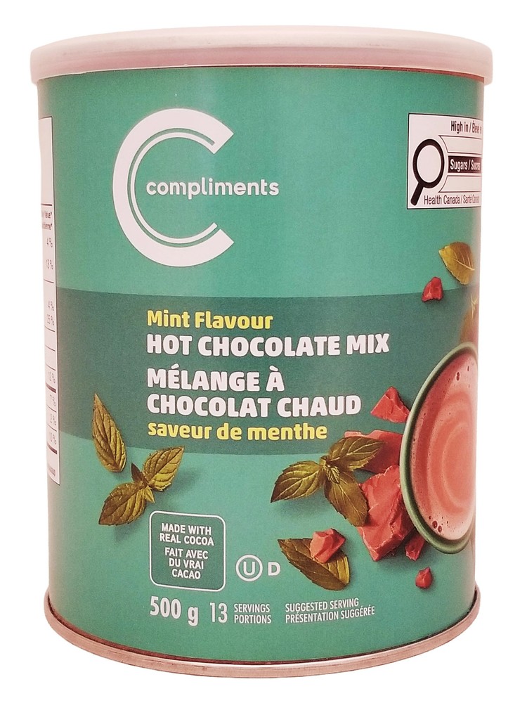 Compliments Mint Instant Hot Chocolate Mix 500g - Premium Cocoa