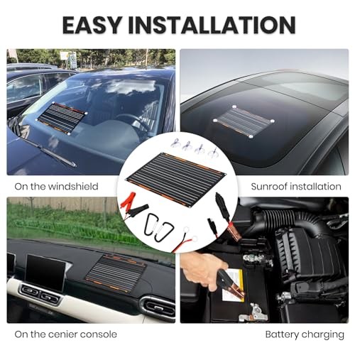 20W 12V Solar Panel Charger Kit with Built-in Charge Controller - TC-20W