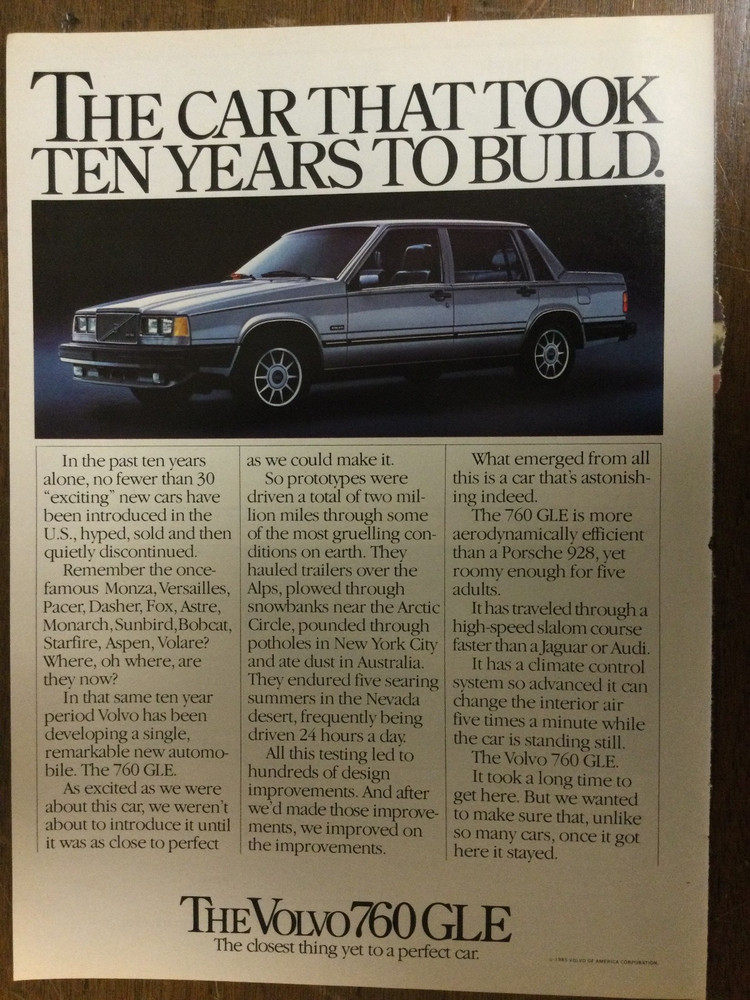 Misc 6342 Advertisement 1983 Volvo 760 GLE