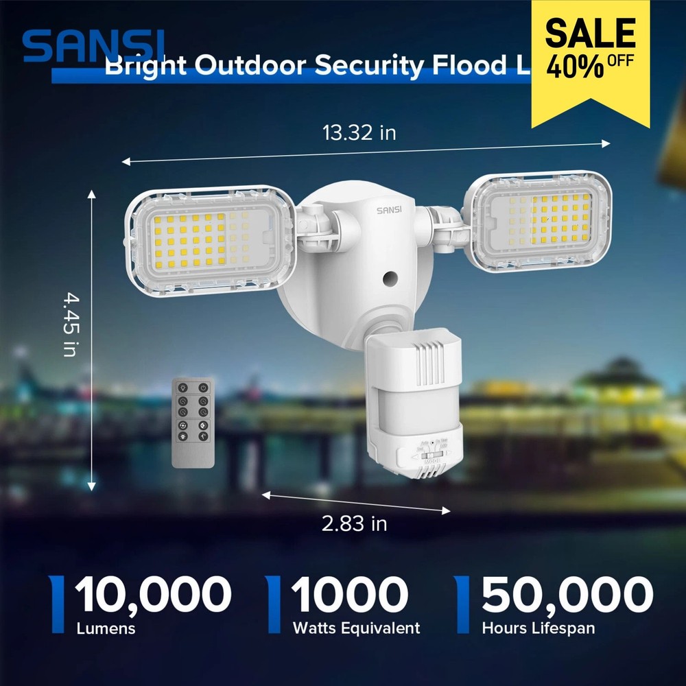 SANSI 10,000LM LED Security Light Motion Sensor 90W IP65 With Remote Control