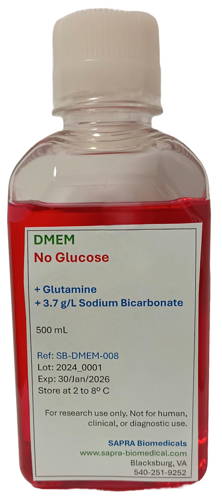 Dulbecco's Modified Eagle Medium (DMEM), 1X, No Glucose, 500mL