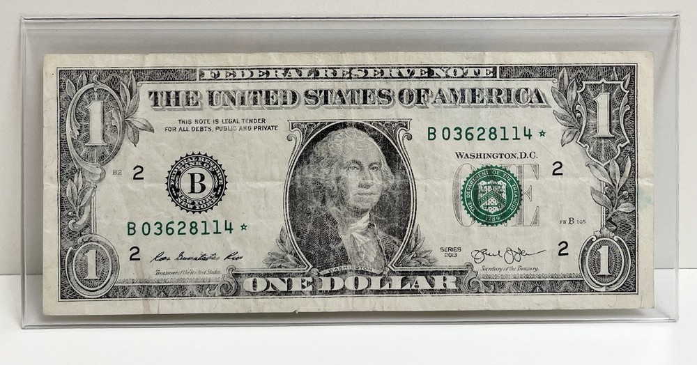 $1 2013 B Duplicate FW Star Note B03628114