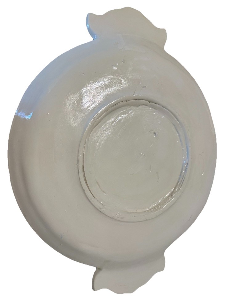 Passover Seder Plate. Blue & Cream. Handles. 6 Sections
