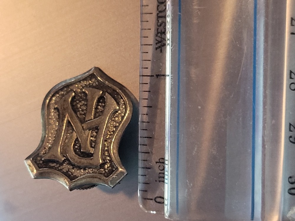 Vintage Metal PN Button Stud Lapel Pin