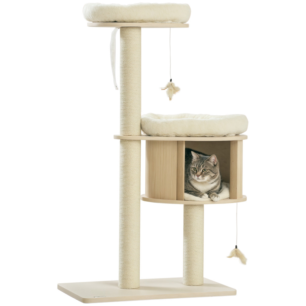 3-Level Cat Tree with Sisal Scratching Posts for Playing