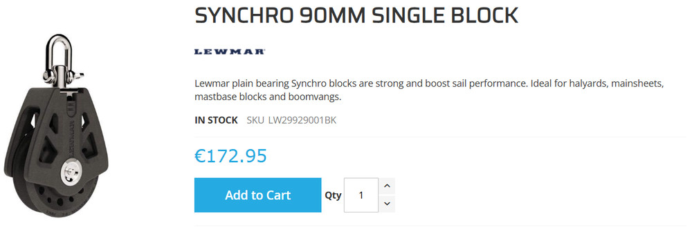 LEWMAR Synchro Block Single 90mm