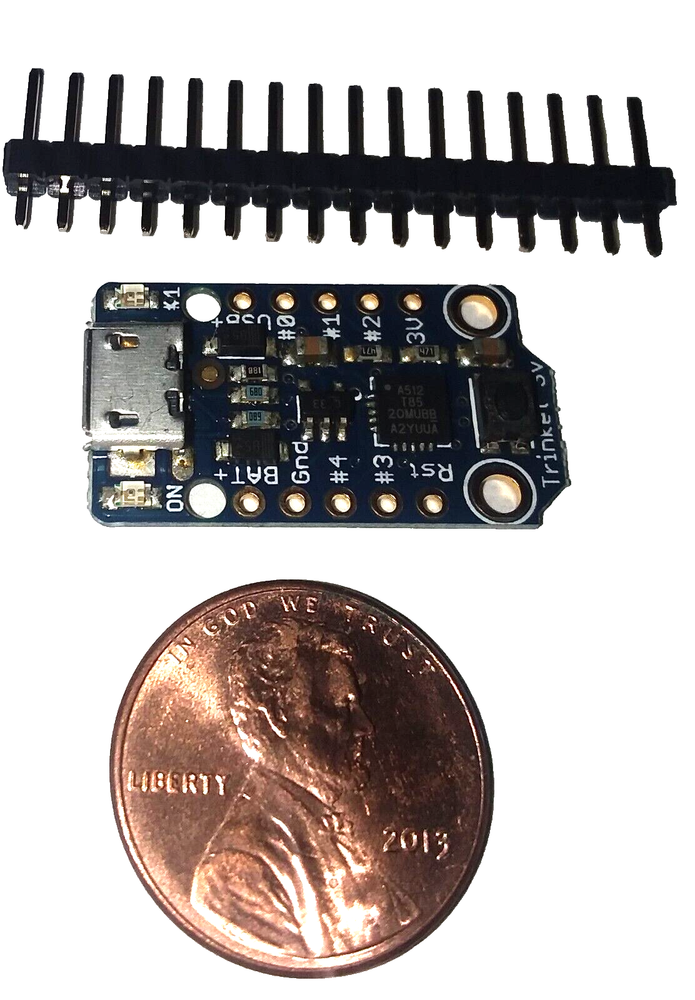 Trinket -Adafruit ADA-1500 3v Mini Microcontroller - 3.3V Logic - MicroUSB
