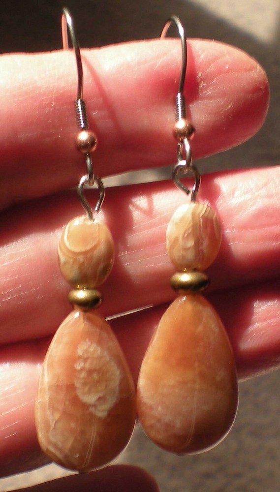 Agate Drop Earrings - Balance, Grounding, Healing e126