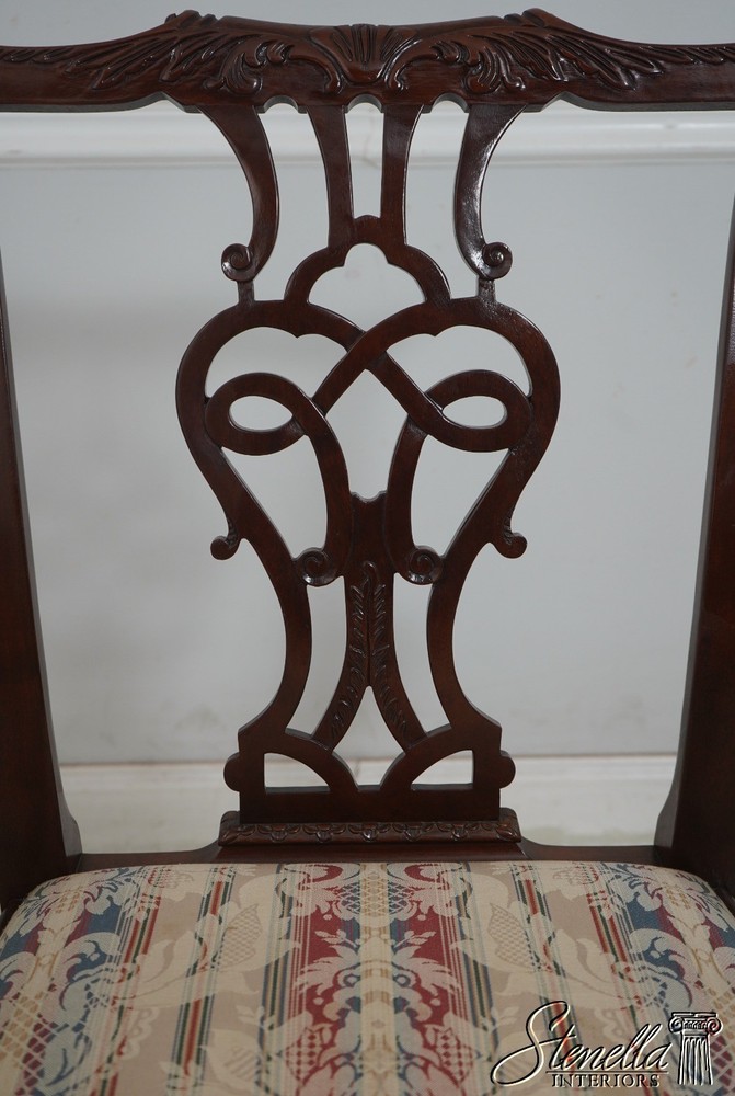 70900: Pair BAKER Ball & Claw Rococo Mahogany Armchairs