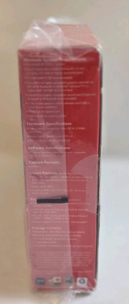 Pinnacle Dazzle DVD Recorder HD Video Capture Device + Studio Software SEALED