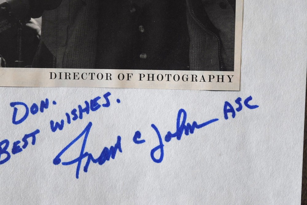 Frank Johnson Hand Signed Paper