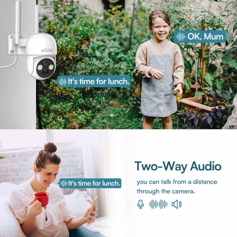 2 Pack Solar Camera Wireless Security Camera System WiFi Battery Camera Outdoor