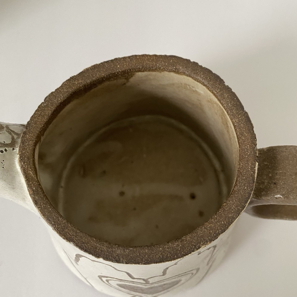 Studio Pottery Pitcher - Abstract Design - Open Hands Heart