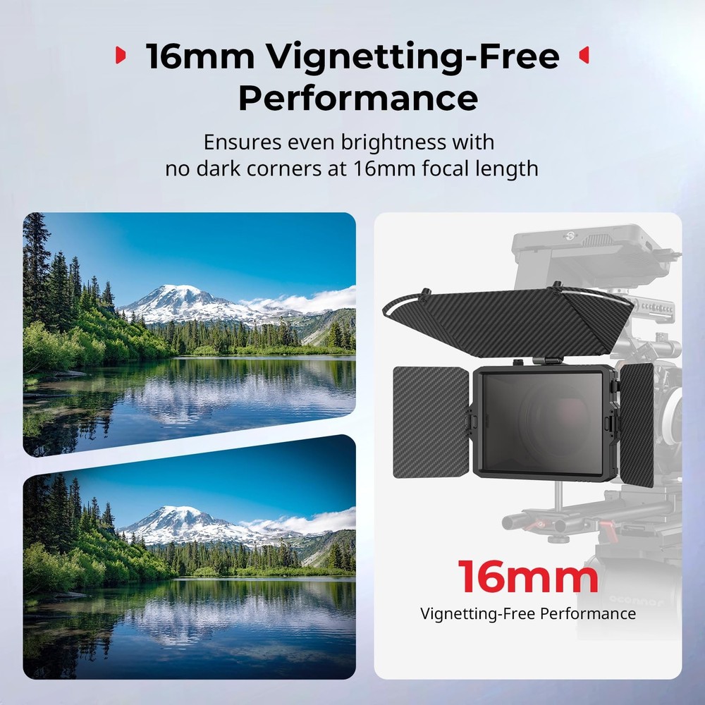Mini Matte Box Pro Flag Kit with Two 4 x 5.65 Filter Frame, Modular Anti-Glar...